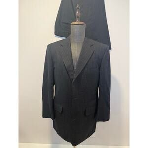 Bespoke Brooks Brothers 2 Piece Suit Pure Wool Custom Tailored Charcoal JL
